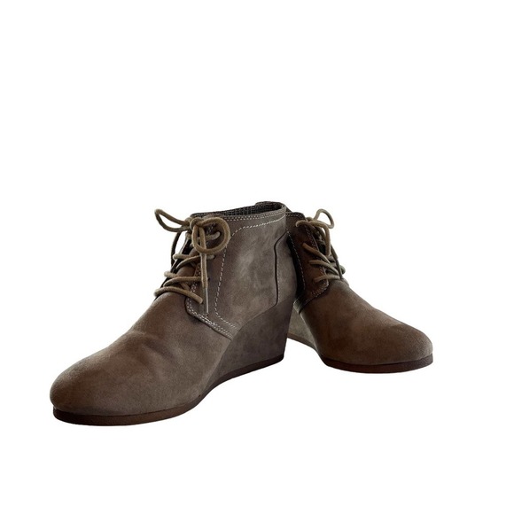 route 66 Emerson Taupe women's size 9M. Brown Wedge booties fabric Upper #83 - Picture 5 of 9